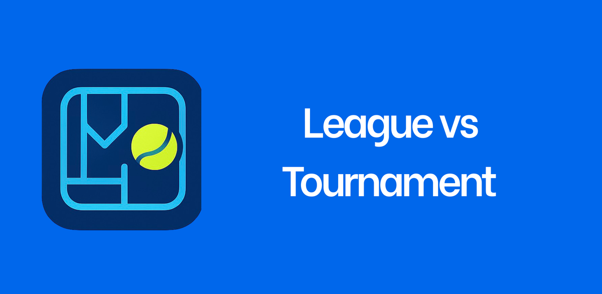 Split view of a padel league standings board and a tournament bracket at a club