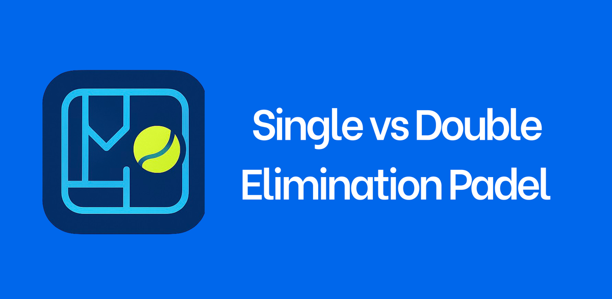 Padel tournament bracket board showing single and double elimination paths