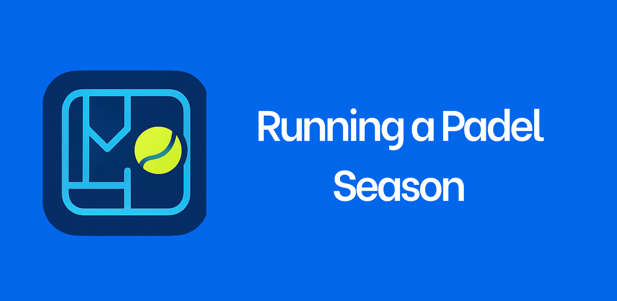 Padel league organizer reviewing season standings and weekly schedule on a tablet